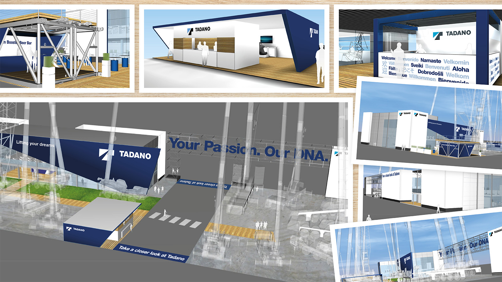 Drafts of expo site design at Bauma in Munich, Germany